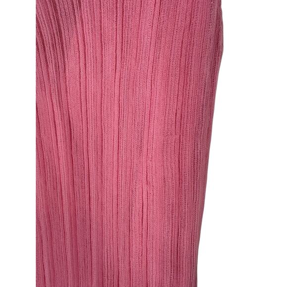 Simkhai Kelso Knit Midi Skirt Gauze Ruffle Hem Statement Elegant Candy Pink Sz S - Picture 8 of 14